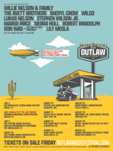 Outlaw Music Festival 2026 tour lineup featuring Willie Nelson and supporting artists