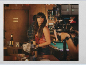 Ella Langley in a scene from the Choosin Texas music video filmed at Stagecoach Ballroom in Fort Worth