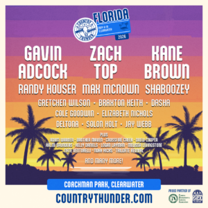 Promotional image for Country Thunder Florida relocation to Clearwater