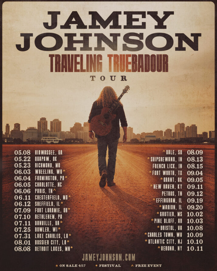 Jamey Johnson promotional image for the Traveling Truebadour tour announcement